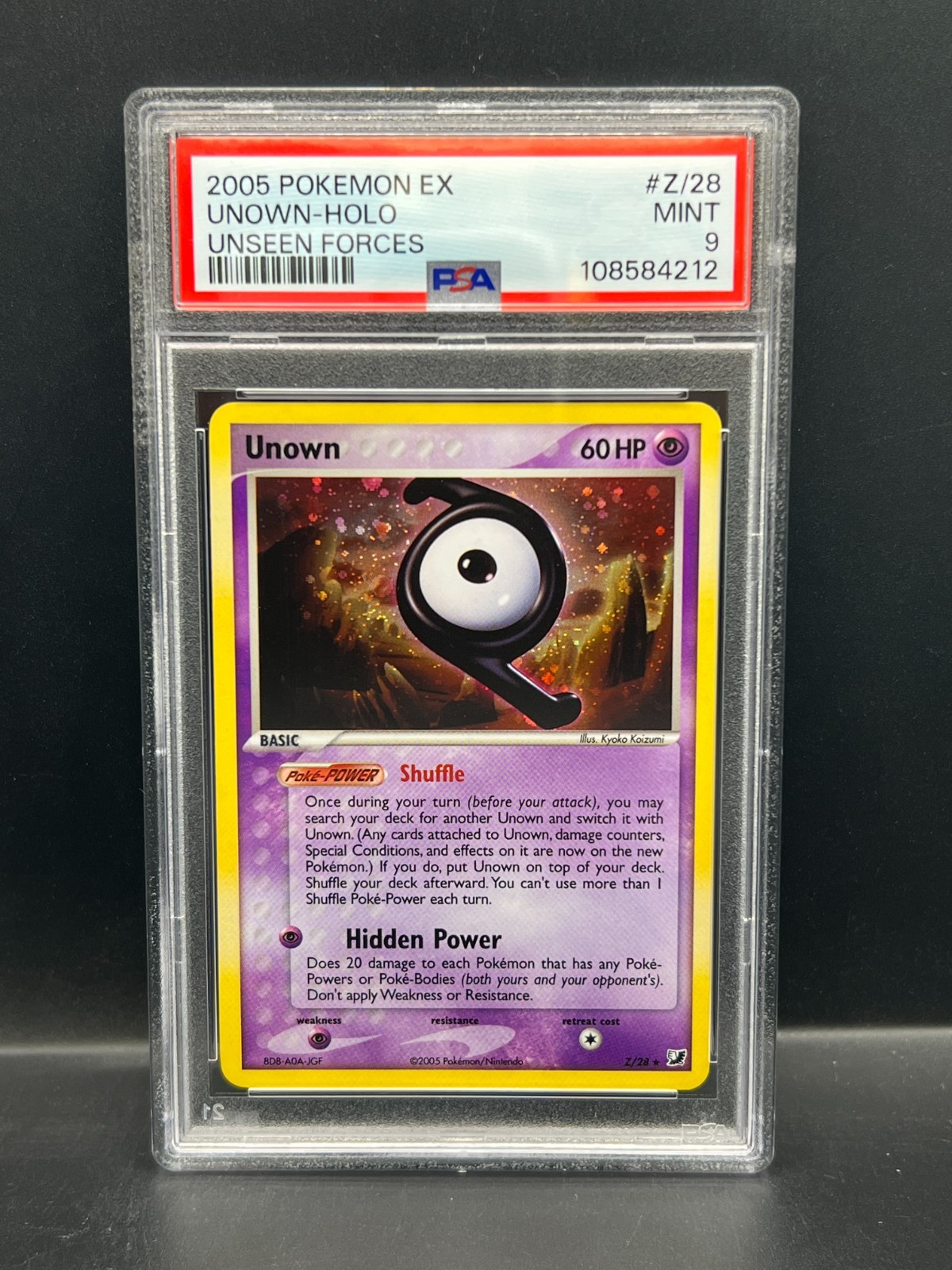 Pokemon PSA 9 MINT Unown Z/28 EX Unseen Forces Holofoil Rare 2005 S#4212