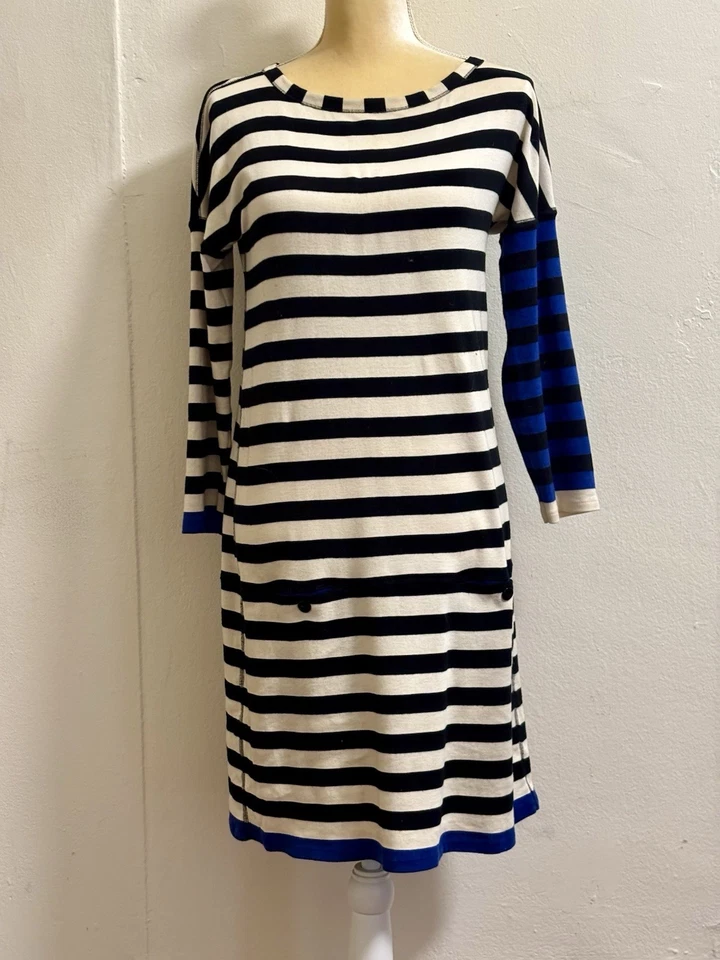 Mini Vestido Rykiel Algodón Rayas Con Detalles Azules M Foto 2 de 4