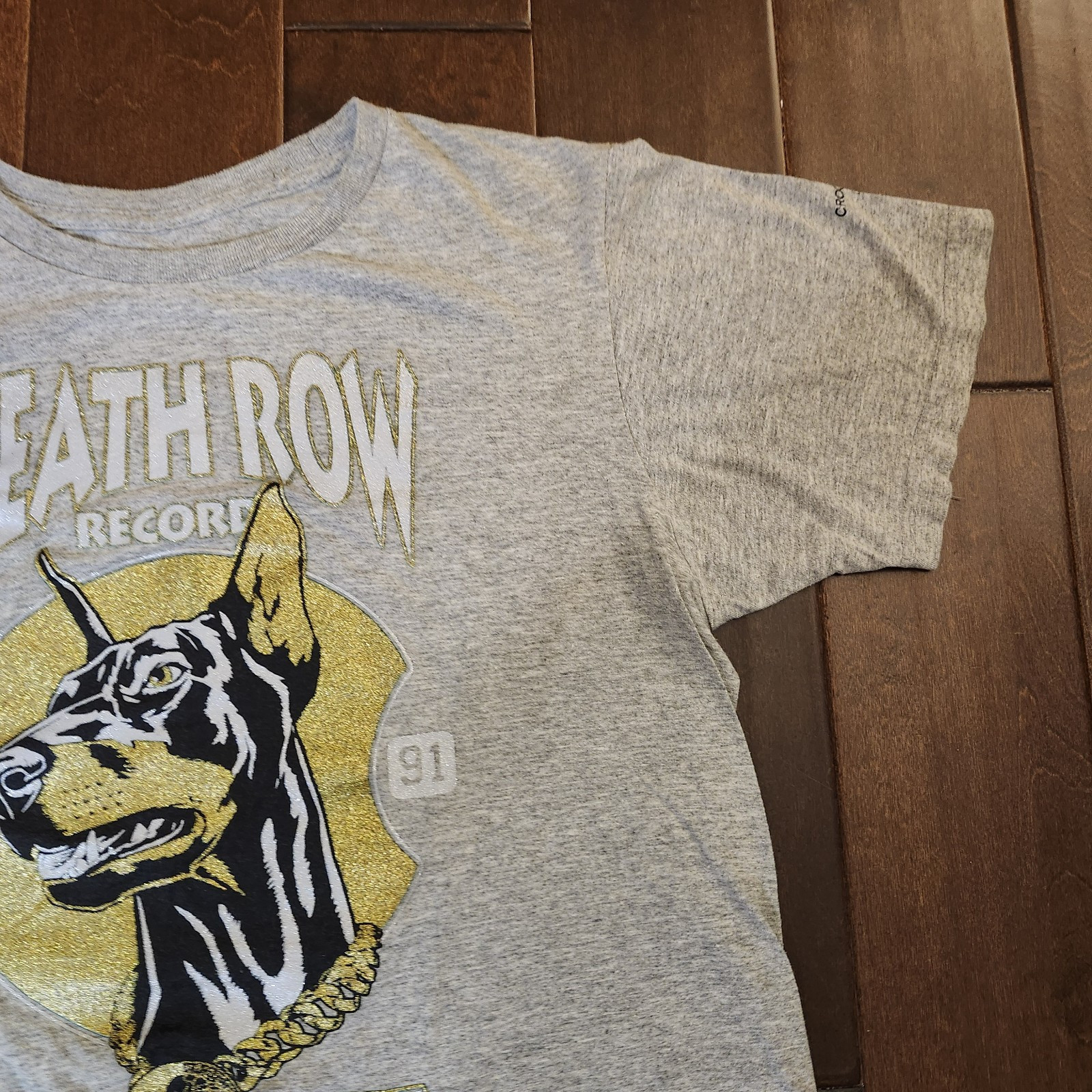 FILA T Shirt Death Row Records Doberman Logo Crooks And Castles Grigio Taglia M LEGGI