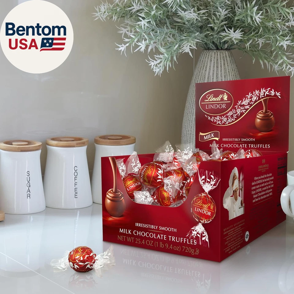 LINDOR Milk Chocolate Candy Truffles with Smooth, Melting Truffle Center, Christ - Image 2 of 4