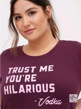Torrid Everyday Crew Tee Signature Jersey Graphic Trust Me Hilarious Plus 3X 3