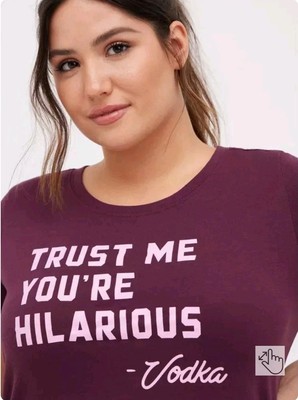 Torrid Everyday Crew Tee Signature Jersey Graphic Trust Me Hilarious Plus 0X 0