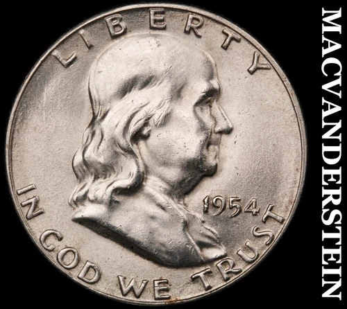 1954-S Franklin Half Dollar- Silver- Choice Gem Brilliant Uncirculated #i9432