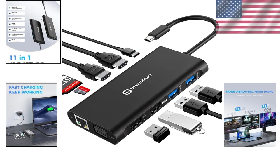 Triple Monitor USB-C Docking Station for MacBook & Windows - Image 2 of 4