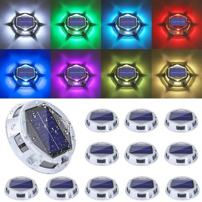 Solar Deck Light Outdoor, 12 Pack 9 Colors in 1 Solar Driveway Dock Lights, I...