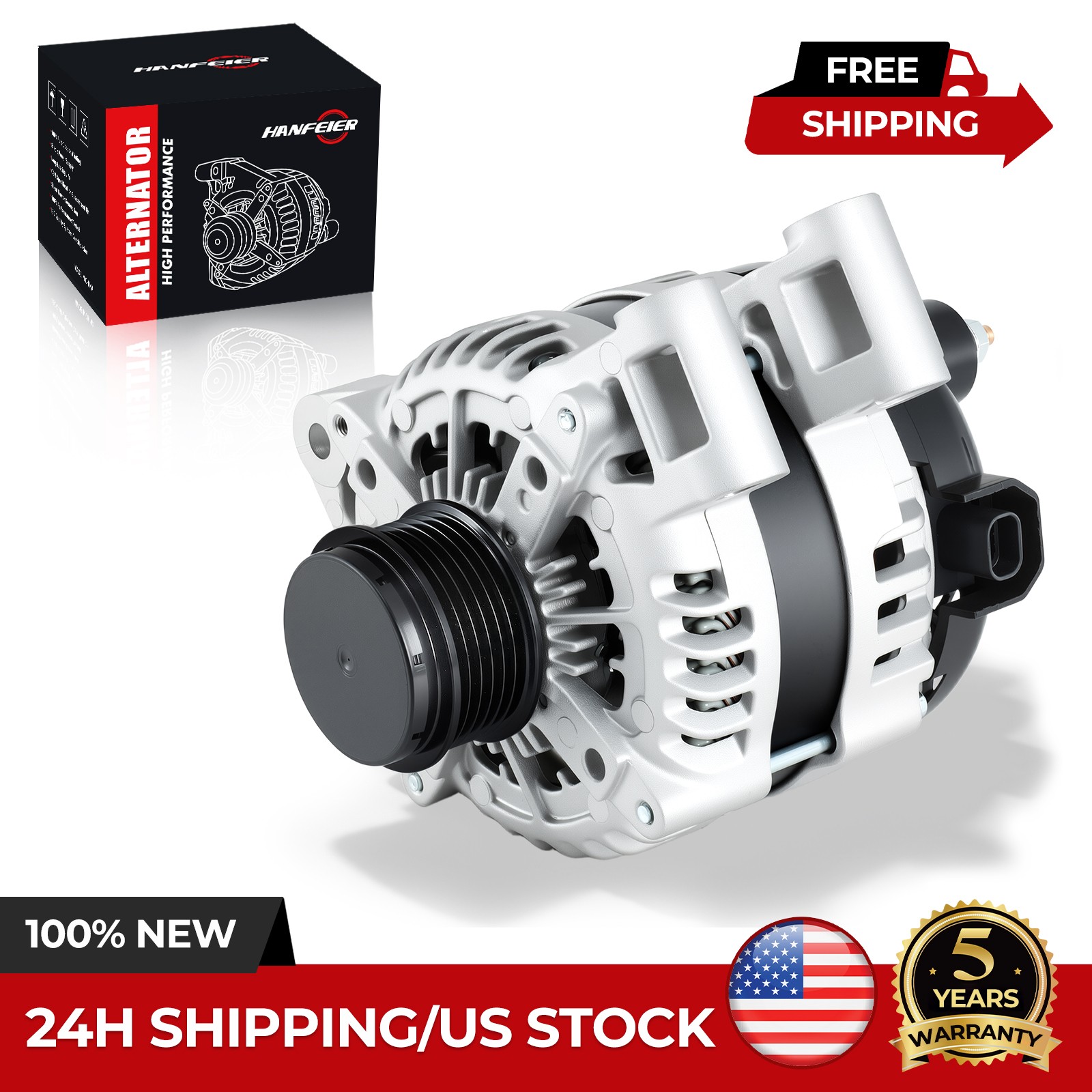Alternator for Buick Enclave 08-17 Chevy Saturn 3.6L 170A 12V CW 6-Groove Clutch