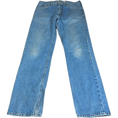 Lee Jeans Men's Size 34W 34L Blue Denim Straight Leg Regular Fit Trousers Retro