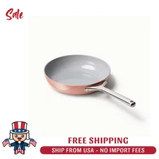 Caraway Home Frying Pan - 14.57"L x 7.87"W x 2.52"H - 550F - Color: Terracotta