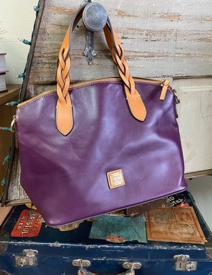 Dooney & Bourke Purse Plum Wine Smooth Leather Celeste Satchel New