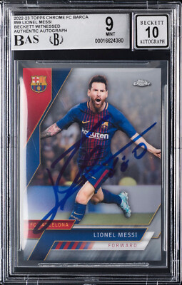 2022-23 Topps Chrome FCB Lionel Messi #99 Barca BGS MINT 9 BAS