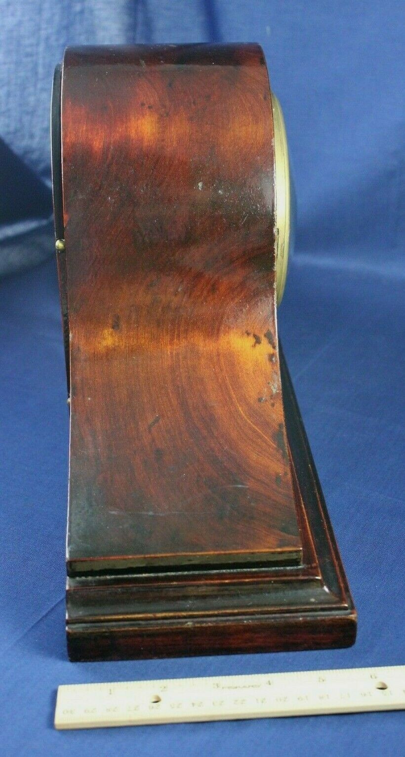 Vintage GILBERT MANTEL CLOCK 1896 Chime Pendulum Key Wood Camel Back