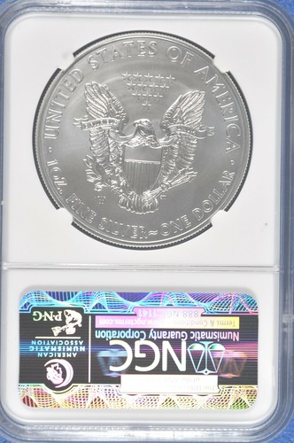 2012 W Burnished $1 Silver Eagle NGC MS 69 (Brown Label) - Picture 2 of 2