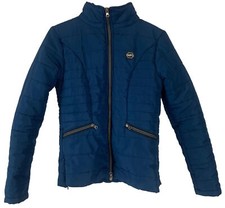 QHP JACKET 6 NAVY QUALITY HORSE PRODUCTS Puffer Padded Full Zip Warm Comfortable