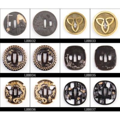 zinc alloy tsuba hand guard plate for Japanese samurai swords