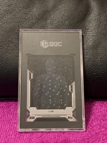 2023 TOPPS STAR WARS HIGH TEK C-3PO #5 BLACK STARDUST DIFFRACTORS SSP# 3/5 SGC 9 - Picture 4 of 5