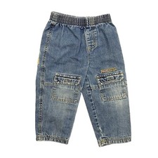 Winnie The Pooh Football Elastic Waist Cargo Style Denim Jeans Best Fit Size 3T