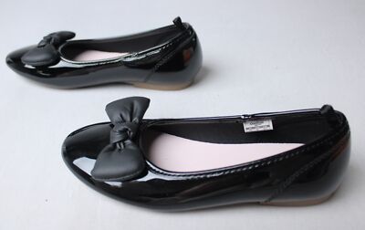 OshKosh B'gosh Girl's Basic Slip-On Bow Flats JL3 Black Size US:1 UK:13