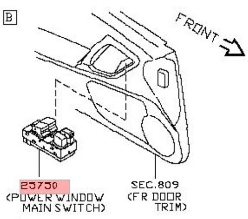 OEM Nissan R35 GT-R GTR LHD Driver Power Window Main Left Switch P/N 25401-JF10A - Picture 3 of 3