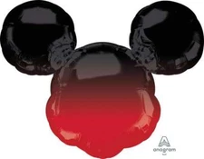 Mickey Mouse Ear Foil Balloon Kids Birthday Party Decoration Red Black Ombre 27"