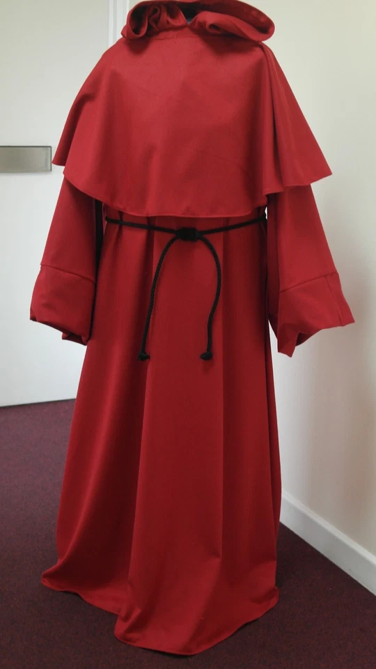 WOOL TYPE HEAVY FABRIC MONK ROBE MEDIEVAL COSTUME WITH COWL AND LARGE HOOD - Image 4 of 4