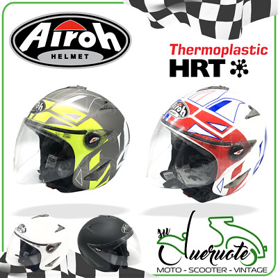 CASCO JET AIROH JT DEMI SCOOTER MOTO DA UOMO E DONNA BIANCO NERO VISIERA  HELMET | eBay