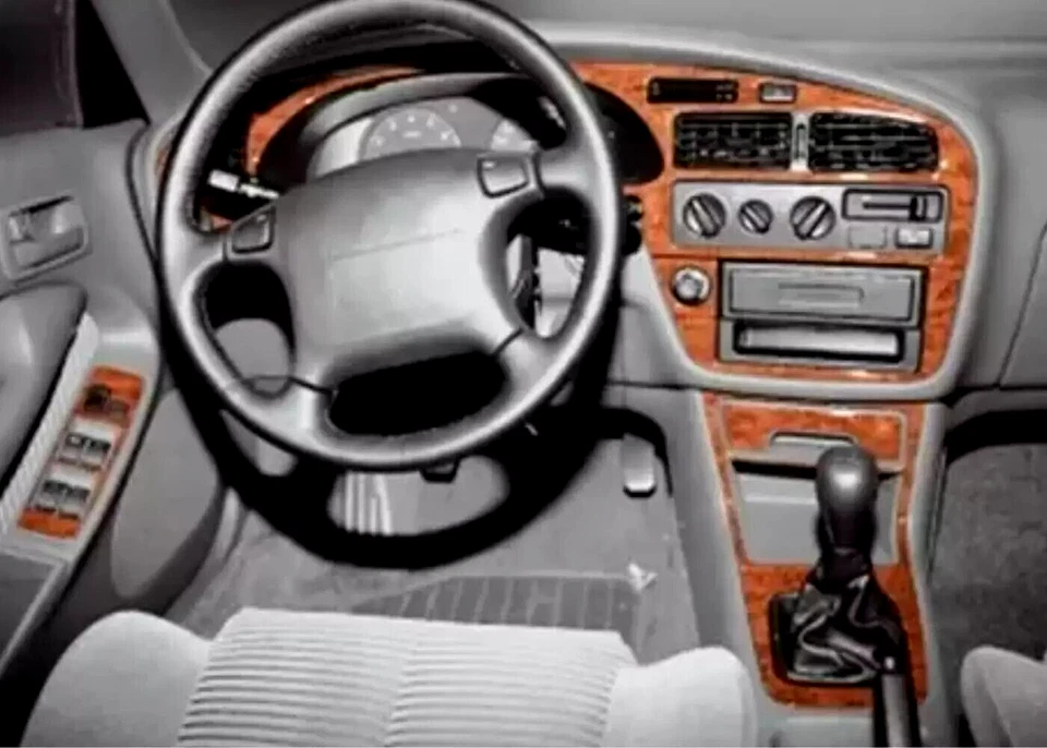 TOYOTA CAMRY FIT 1991 - 1996 NUEVO JUEGO PREMIUM KIT DE MOLDURAS DE TABLERO DE MADERA DE CEREZO BURL Foto 2 de 4