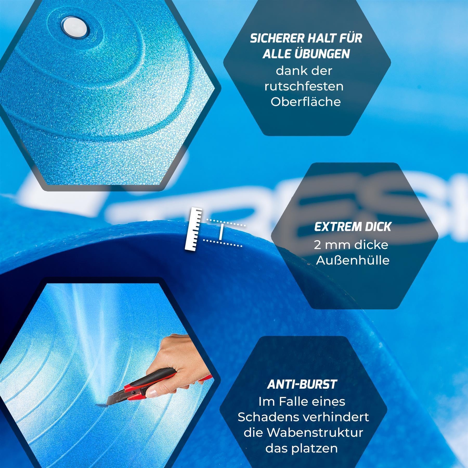 RETOURE Gymnastikball 85 cm Fitnessball Sitzball Sportball Sportball