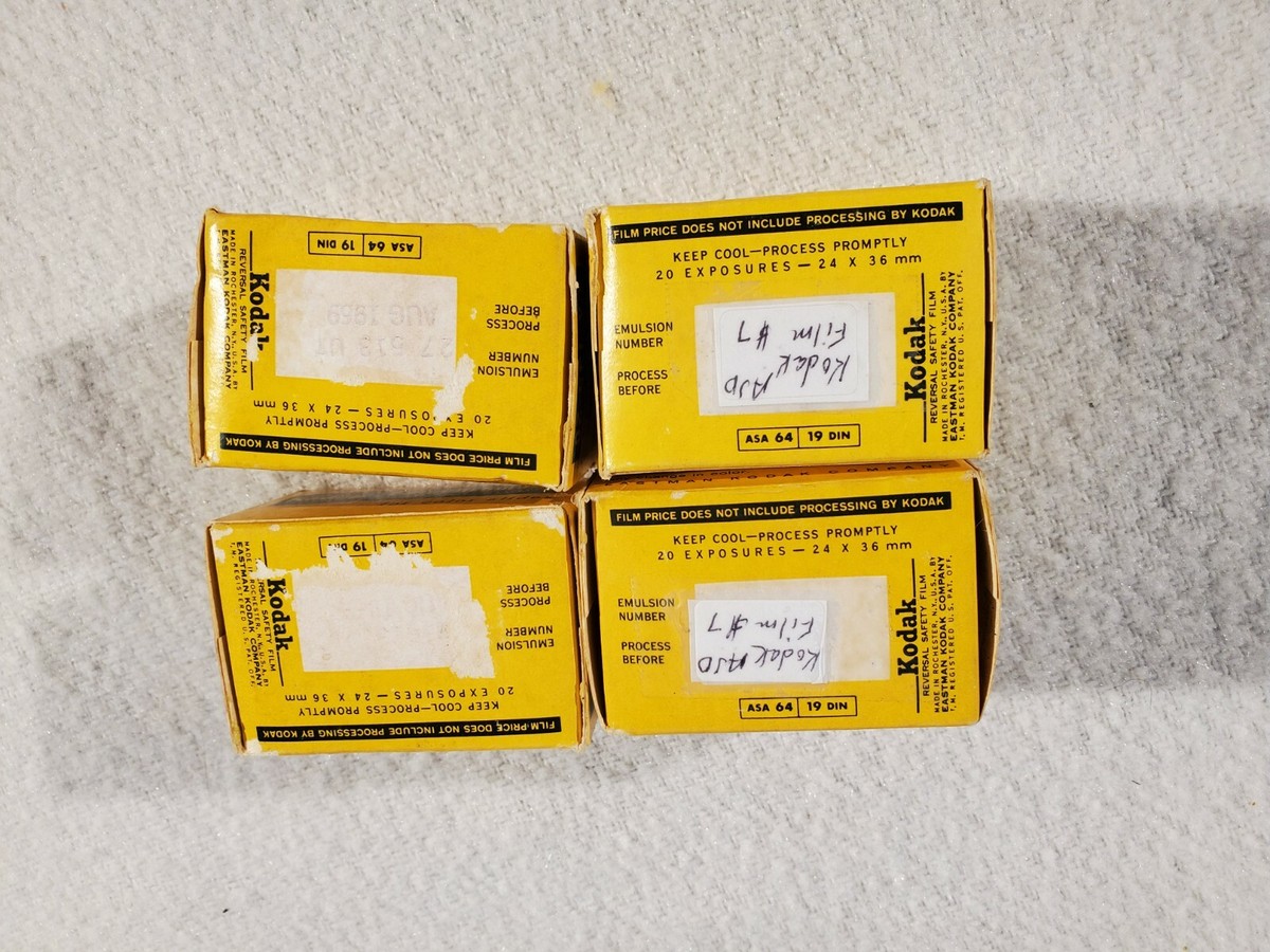 Lot De 3 Films Photo Kodak Ektachrome X - ASA 64, 20 Poses, Exp. 1972 (neufs)
