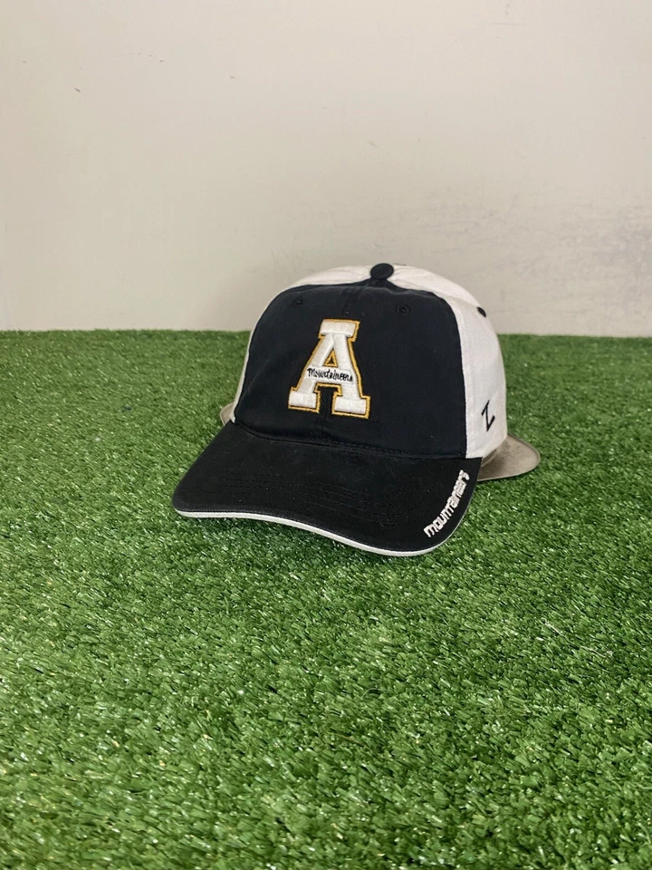Appalachian State Mountaineers hat cap strap back new Zephyr black white mesh - Image 3 of 4