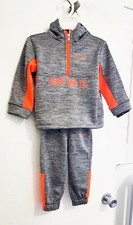 Nike Baby Boys Therma Half Zip Hoodie Set Smoke Gray Heather Sz 12M - NWT