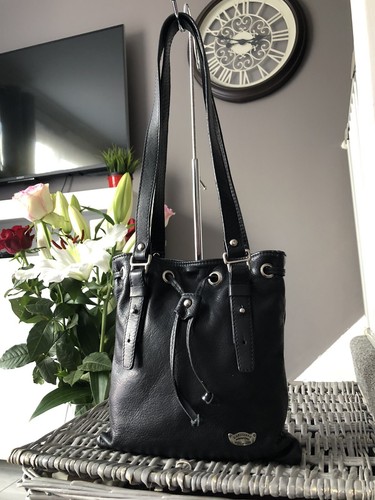 L'ARTIGIANO Sorrentino weiche schwarze Ledertasche Schultertasche Handtasche Italien - Bild 10 von 12