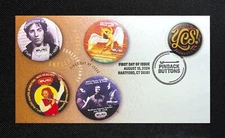 2024 Pinback Button FDC: YES: WPLJ MSG Rock Concerts 1970s - Ciccolella Cachets