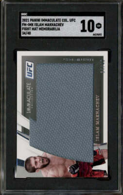 2021 Immaculate Collection UFC Fight Mat Memorabilia Islam Makhachev ...