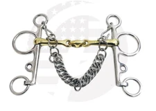 Pelham Horse Bit Double Jointed With German Silver And Stainless Steel
