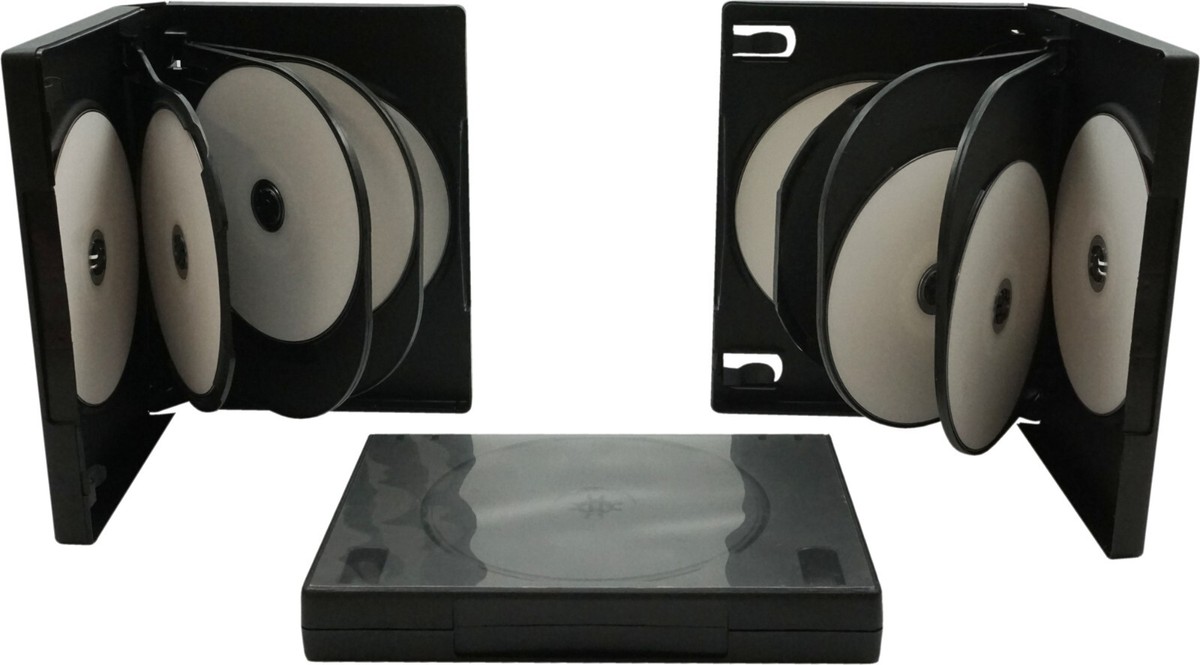 1) 7 Disc Capacity Black DVD Boxes Cases Multi Replacements 27mm