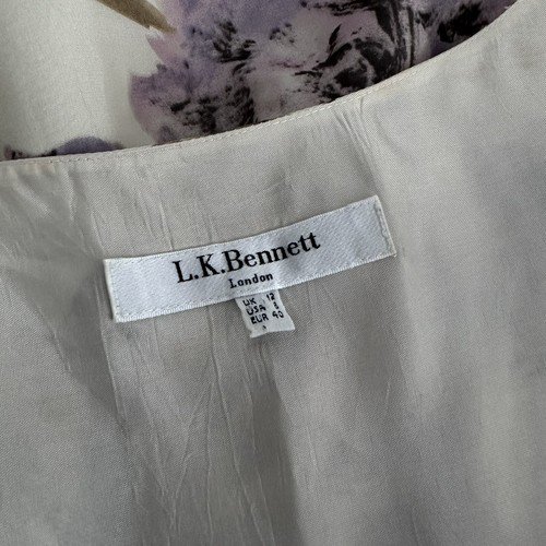 L.K. Bennett London Floral Silk Blend Dress UK 12 US 8 Wedding Guest Summer - Picture 9 of 12