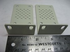 Set of 2 Rack Mounting Ears 1RU 1-3/4" Tall 3-1/4" Long Steel White Finish Used