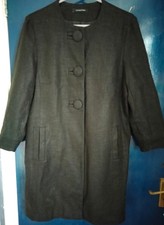 Dunnes Stores Size 14 Women's Coat Black Button Bnwot