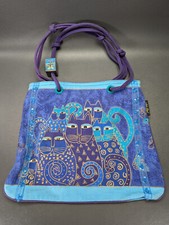 Laurel Burch Indigo Cat Tote Bag 17" x 13"