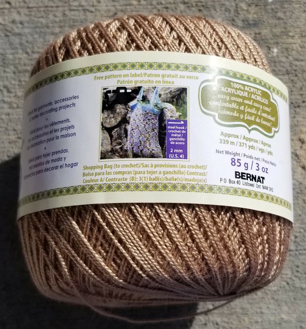 Bernat Handicrafter Crochet Thread Size 5 Warm Tan 3 Oz 371 Yards for