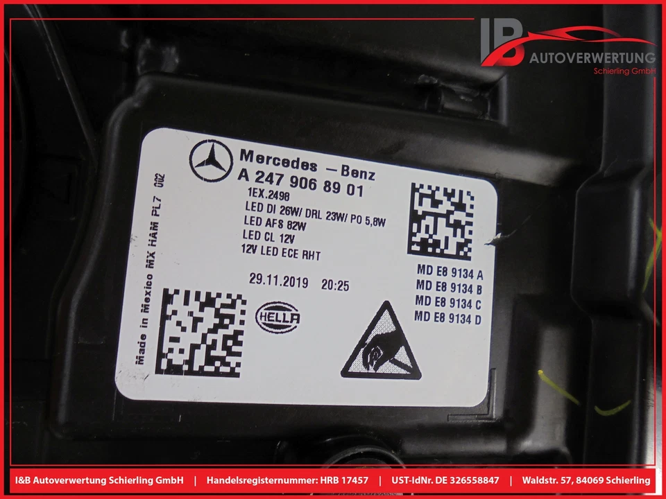 MERCEDES BENZ GLB W247 Hauptscheinwerfer links LED High Performance A2479068901 - Bild 3 von 4