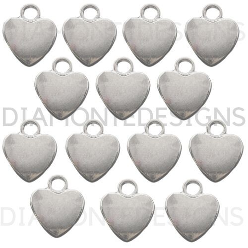 20 Pcs 12mm Tibetan Silver Plain Heart Charms Jewellery Beading Pendant G281 - Picture 7 of 7