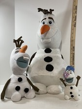 Disney Frozen I II Olaf Plush Pillow Stuffed Toy Lot 3 24 ,12 , 7