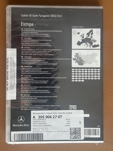 Original Mercedes SD Navigation card tarjeta MAP UPDATE Audio 20 NTG 5.5 2025 - Imagen 2 de 3