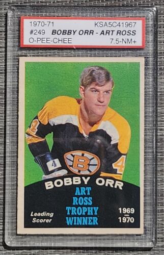 1970-71 Bobby Orr OPC #249 Art Ross Trophy Card Graded KSA 7.5 NM+ O-Pee-Chee