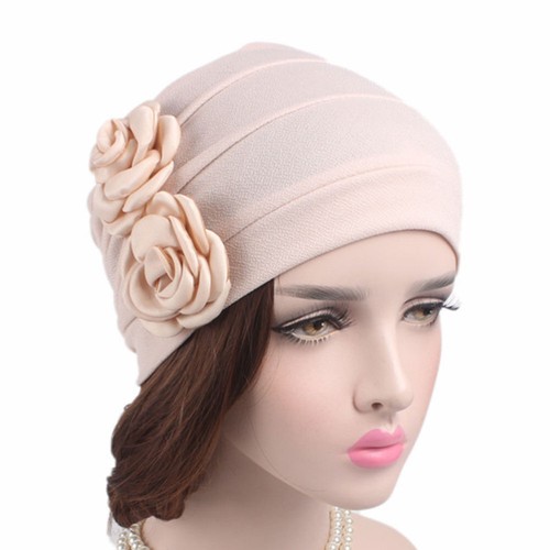 Woman Corrugated Chemo Headband Stylish Hat for Cancer Patient (Beige - Picture 4 of 11