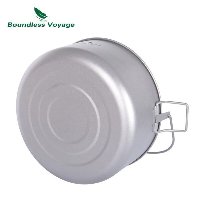 Camping Cookware Titanium Steamer Soup Pot Set Outdoor Lightweight Hanging Pot - Image 4 of 4