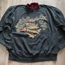 Vintage Morning Sun Cardinal Faded Cottage Nature Cozy Sweatshirt Womens Size M