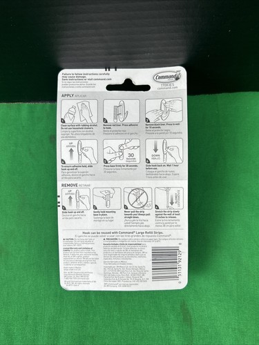 4 PK Command Damage-Free Large Designer Hook 2 Strips EACH White - Picture 3 of 3