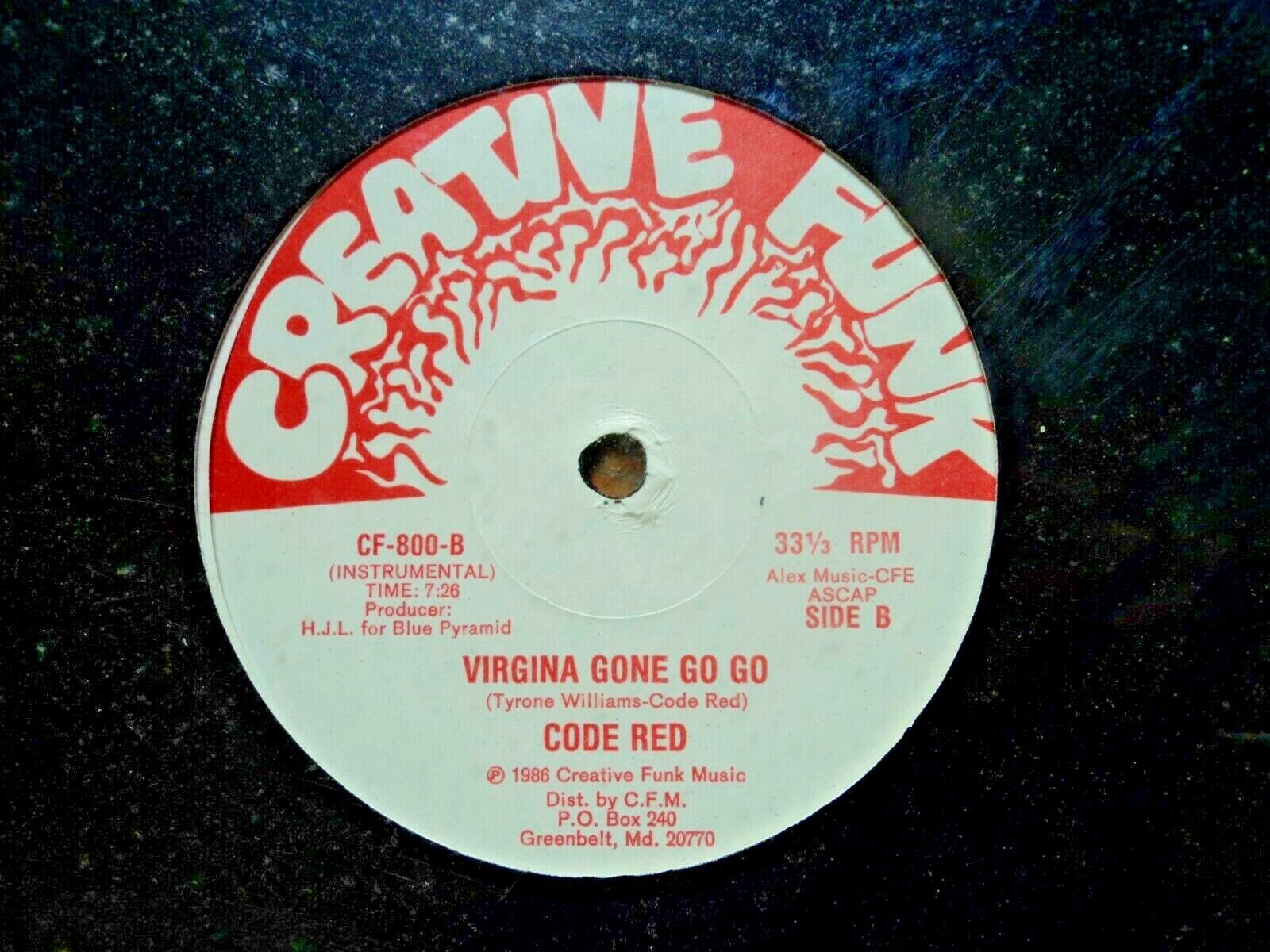 LP Sealed 12' Vinyl Single Code Red Virgina Gone Go Go Creative Funk 1986